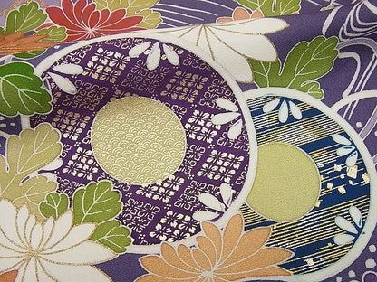 平和屋本店●極上　創業460年・千總　誰が袖好み　振袖　駒刺繍　鼓流水花文　金彩　高島屋扱い　逸品4s581