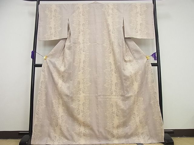 平和屋本店●希少 人間国宝 田中林次 本場結城紬 重要無形文化財 １００亀甲 結織苑 草木間道 保証書・証紙付き 逸品 未使用 4s624