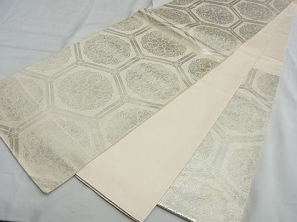 平和屋着物■六通柄袋帯 厚板亀甲華文 銀糸 逸品 n-te1925