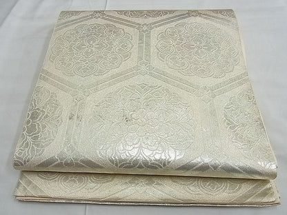 平和屋着物■六通柄袋帯 厚板亀甲華文 銀糸 逸品 n-te1925