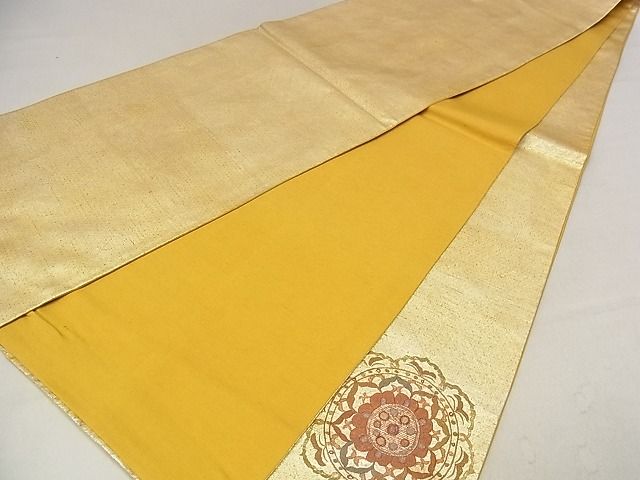 平和屋着物■太鼓柄袋帯 花丸文 金糸 正絹 逸品 AAAC1660Apf