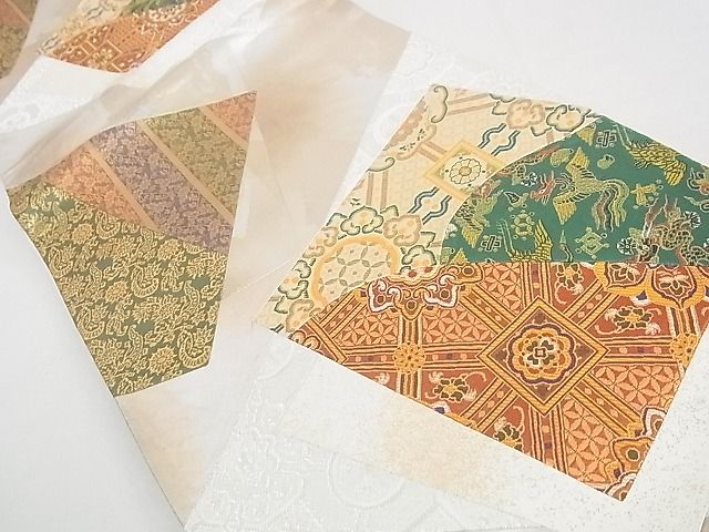 平和屋着物■六通柄袋帯 切嵌 色紙吉祥花文 金銀糸 逸品 DAAB1047jm