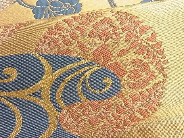 平和屋着物■六通柄袋帯　地紙花唐草文　金糸　逸品　CAAA7007ut