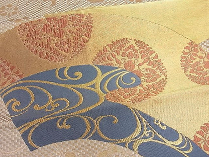 平和屋着物■六通柄袋帯　地紙花唐草文　金糸　逸品　CAAA7007ut