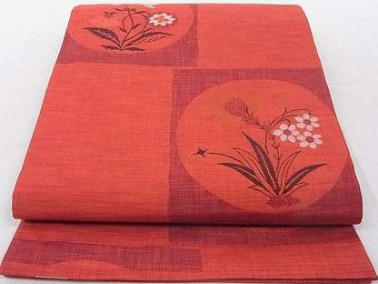 平和屋着物■六通柄袋帯 草子 花丸文 正絹 逸品 AAAC8316Agk