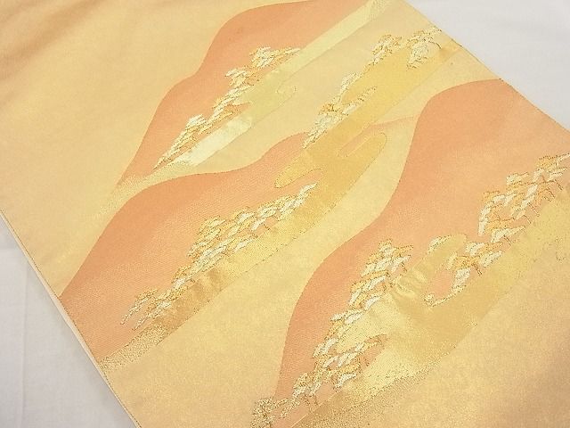 平和屋着物■太鼓柄袋帯 ヱ霞遠山松文 金糸 逸品 n-rc0804