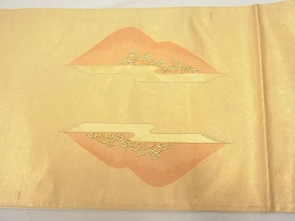 平和屋着物■太鼓柄袋帯 ヱ霞遠山松文 金糸 逸品 n-rc0804