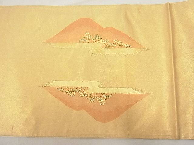 平和屋着物■太鼓柄袋帯 ヱ霞遠山松文 金糸 逸品 n-rc0804