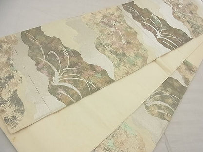 平和屋着物■六通柄袋帯 道長花唐草文 金銀糸 逸品 n-ea1881