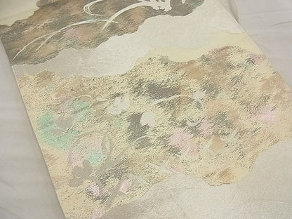 平和屋着物■六通柄袋帯 道長花唐草文 金銀糸 逸品 n-ea1881