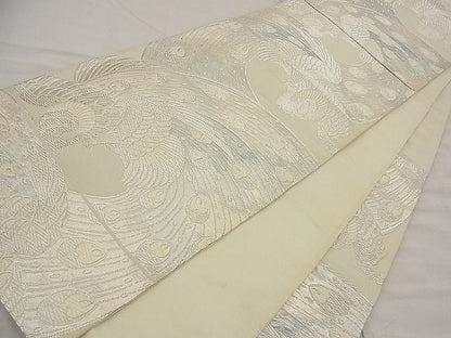 平和屋着物■六通柄袋帯　唐織　孔雀　銀糸　逸品　n-ea1885