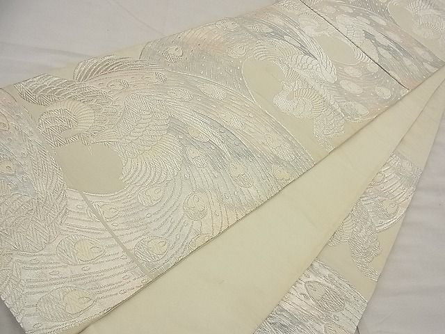 平和屋着物■六通柄袋帯　唐織　孔雀　銀糸　逸品　n-ea1885