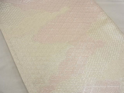 平和屋着物■佐賀錦　全通柄袋帯　雲取り亀甲文　銀糸　逸品　n-ea1903