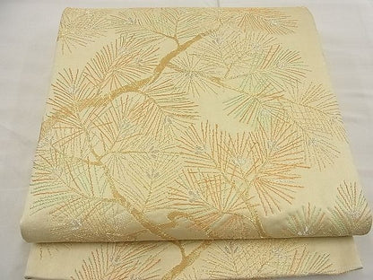 平和屋着物■六通柄袋帯 松葉文様 金糸 逸品 n-ea1919