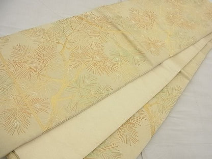 平和屋着物■六通柄袋帯 松葉文様 金糸 逸品 n-ea1919