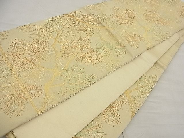 平和屋着物■六通柄袋帯 松葉文様 金糸 逸品 n-ea1919