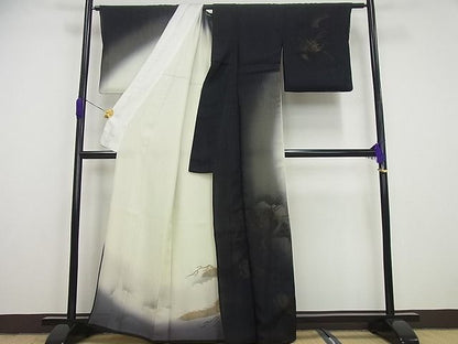 平和屋本店▽極上 訪問着 無双 紗袷 紗×絽 雲龍 金彩 逸品4s342