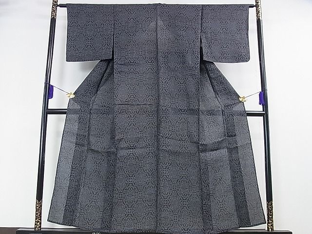 平和屋本店■極上　夏物　石川県指定無形文化財　能登上布　本麻手織上布　双蝶吉祥文　逸品　DZAA0049kh4