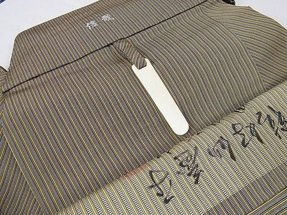 平和屋本店●極上 男性 人間国宝 甲田綏郎 精好仙台平 馬乗袴 縞 逸品 未使用 DZAA0079kh4