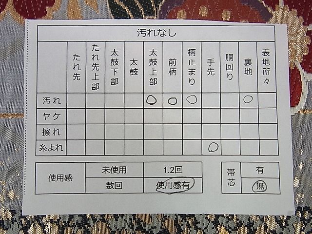平和屋着物■六通柄袋帯　唐織　花蝶文　金糸　逸品　DAAB1132jm