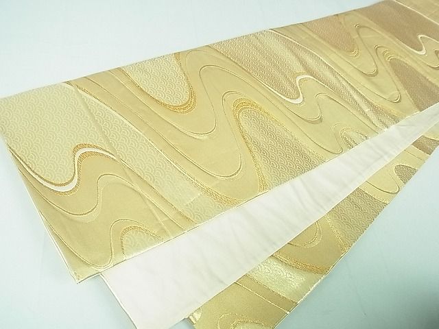 平和屋着物■六通柄袋帯 流水文 金糸 逸品 DAAA2147mz