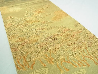 平和屋着物■六通柄袋帯 観世水松文 金糸 逸品 DAAA2149mz