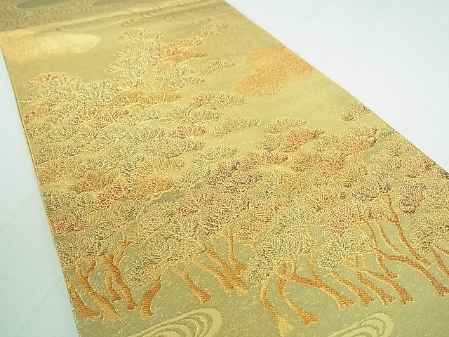 平和屋着物■六通柄袋帯 観世水松文 金糸 逸品 DAAA2149mz