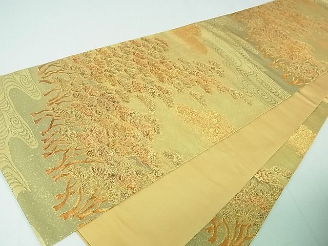 平和屋着物■六通柄袋帯 観世水松文 金糸 逸品 DAAA2149mz