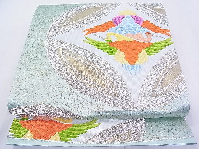 平和屋着物□六通柄袋帯 双鶴七宝 金銀糸 逸品 DAAA2203mz