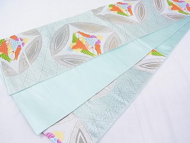 平和屋着物□六通柄袋帯 双鶴七宝 金銀糸 逸品 DAAA2203mz