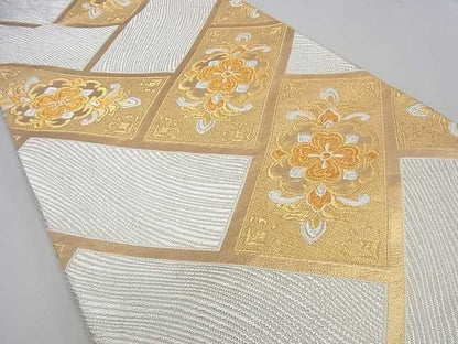 平和屋着物■六通柄袋帯　檜垣花文　金銀糸　逸品　DAAA2640ma