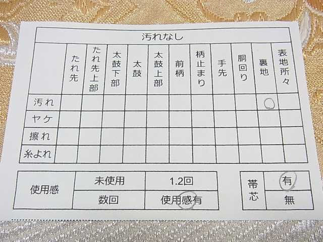 平和屋着物■六通柄袋帯　檜垣花文　金銀糸　逸品　DAAA2640ma