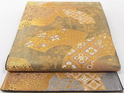 平和屋着物■六通柄袋帯 道長地紙吉祥文 金銀糸 正絹 逸品 AAAD7926Agk