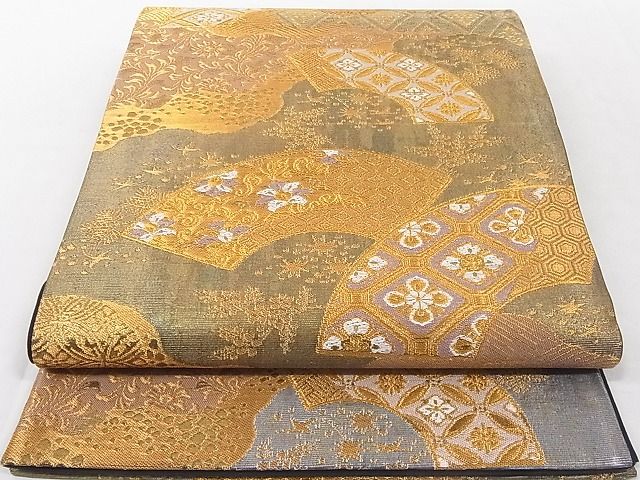平和屋着物■六通柄袋帯 道長地紙吉祥文 金銀糸 正絹 逸品 AAAD7926Agk