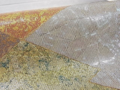 平和屋着物■太鼓柄袋帯 螺鈿箔 松皮菱文 引箔 正絹 逸品 AAAD7939Agk