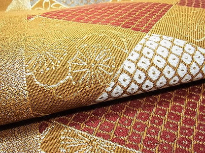 平和屋着物■六通柄袋帯　菱鹿の子花文　壱阡参百八拾口織　金糸　逸品　CAAC0018in