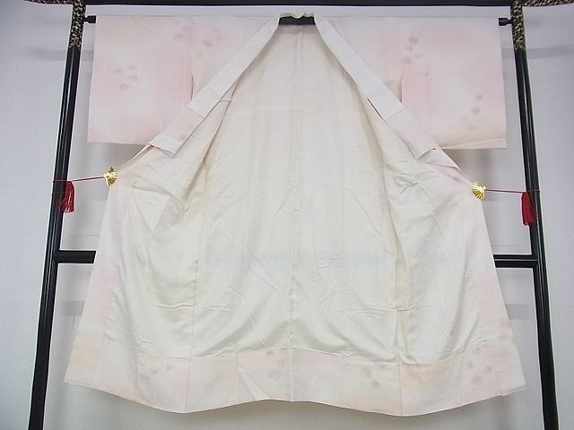 平和屋着物■長襦袢 袷 枝花地紋 暈し染め 正絹 逸品 AAAD8069Atn