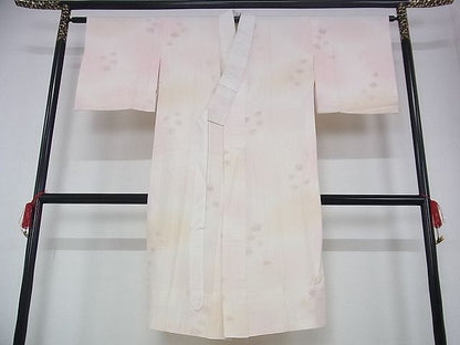 平和屋着物■長襦袢 袷 枝花地紋 暈し染め 正絹 逸品 AAAD8069Atn