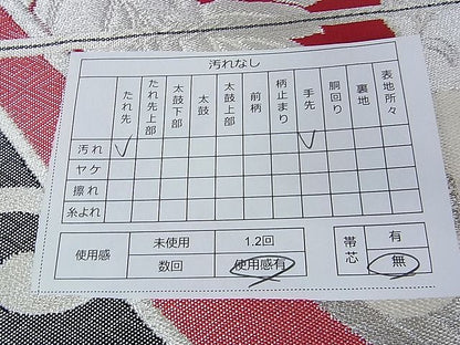 平和屋着物■六通柄袋帯　熨斗亀甲花文　銀糸　逸品　DAAB0417ud