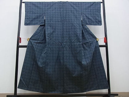 平和屋着物■上質なお召 瓦文様 逸品 BAAC3122kg