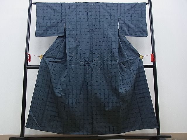 平和屋着物■上質なお召 瓦文様 逸品 BAAC3122kg