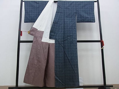 平和屋着物■上質なお召 瓦文様 逸品 BAAC3122kg