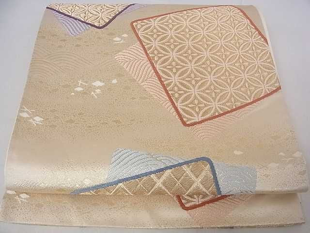 平和屋着物■六通柄袋帯 色紙重ね吉祥花文 金糸 逸品 DAAA4476ar