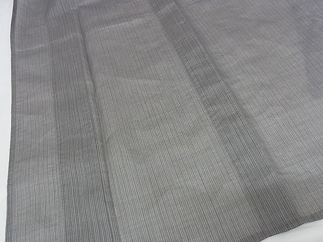 平和屋本店■極上　夏物　石川県指定無形文化財　能登上布　本麻手織上布　間道　煤色　証紙付き　麻　逸品　未使用　KAAA0593kk4