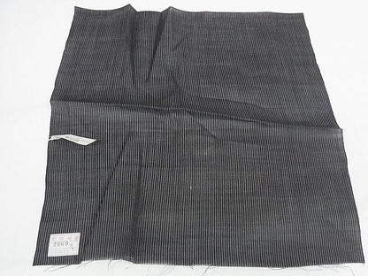 平和屋本店■極上　男性　夏物　石川県指定無形文化財　能登上布　本麻手織上布　縞　反端付き　麻　逸品　未使用　KAAA0623kk4