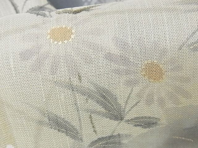 平和屋本店■極上　夏物　訪問着　紗紬　手描き　流水草花文　暈し染め　正絹　逸品　未使用　KAAA0641kk4