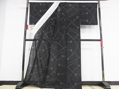 平和屋本店＊極上 夏物 東郷織物謹製 本場大島紬 夏大島 露芝に鈴虫 東郷織物 室町加納 反端付き 正絹 逸品 未使用 KAAA0642kk4