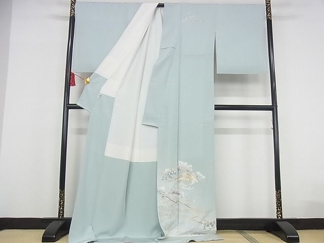 平和屋本店●極上　金彩友禅　卓越技能者・名工・和田光正　訪問着　鳳凰松文　暈し染め　ロング丈　正絹　逸品　KAAA0562kk4