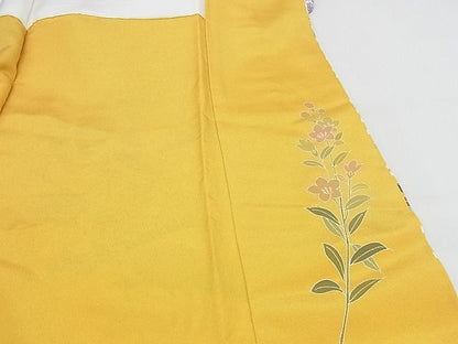 平和屋本店●極上 振袖 友禅 作家物 鴛鴦 暈し染め 黒地 正絹 逸品 KAAA0647kk4