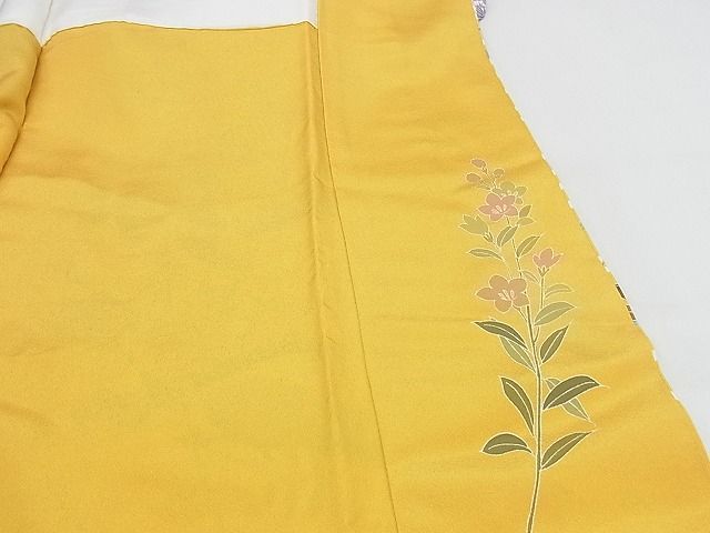 平和屋本店●極上 振袖 友禅 作家物 鴛鴦 暈し染め 黒地 正絹 逸品 KAAA0647kk4